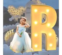 HFDJRWK Grande Enseigne Lumineuse Néon, Lettres Encadrées de Ballons en Mosaïque, Idéale for Les Anniversaires, Les Baby Showers Et Autres Fêtes.(R,70cm)