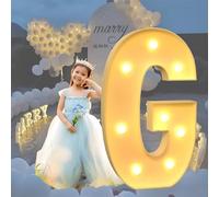 HFDJRWK Grande Enseigne Lumineuse Néon, Lettres Encadrées de Ballons en Mosaïque, Idéale for Les Anniversaires, Les Baby Showers Et Autres Fêtes.(G,70cm)