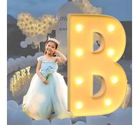 HFDJRWK Grande Enseigne Lumineuse Néon, Lettres Encadrées de Ballons en Mosaïque, Idéale for Les Anniversaires, Les Baby Showers Et Autres Fêtes.(B,100cm)