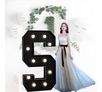 HFDJRWK Lettre Géante Au Néon Noir, Grande Lettre en Mosaïque avec Ampoules, Adaptée Aux Fêtes d'anniversaire en Ballons, Aux Célébrations d'anniversaire Et Aux Décorations de Mariage(S,70cm)