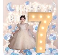 HFDJRWK Lumières à chiffres et lettres illuminées par LED avec grands cadres de ballons, idéales pour les réunions à la maison, les bars, les mariages et les décorations pour les fêtes d'anniversaire