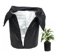 HFDJRWK Plant Frost Cover, Durable Pot Protector, Drawstring Zipper-Equipped Shrub/Fruit Tree/Potted Plant Frost Shield(Black,45 * 50cm)