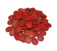HFeng (paquet de 100) HFeng 13.56MHz RFID Contrôle D'accès Porte-clés Proximité MF 1k Porte-clés Smart IC Keycard pour porte Système maison nfc jeton tag (rouge)