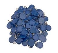 HFeng (Paquet de 100) HFeng 13.56MHz RFID Contrôle D'accès Porte-clés Proximité MF 1k Porte-clés Smart IC Keycard pour Porte Système Maison NFC jeton tag (Bleu)