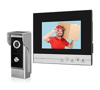 HFeng Vidéo Porte téléphone 7 Pouces Clair Affichage intercom unités Sonnette pour Porte vidéo Maison Bell Camera Vision Nocturne Max à 100 mètres (1 Camera 1 Monitor)