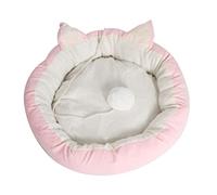 HFERTSCN Cat Chien Bed Pet Lit Kennel Nid d'hiver Chaud Chattenans en Peluche Supplies Kennel Round Cat Ear Soft Pet Lit Pink Gris Cat Dog Bed Dog Bed Bed Sofa (Bleu: Roze, Taille: 54x11cm) FANDIAO
