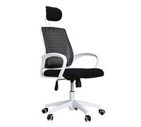 HFERTSCN Chaire de tâches informatiques minimalistes Modernes - Chaire de Bureau pivotant Ergonomique pour la Maison et l'étude - Président exécutif pour Les étudiants et Le Personnel (Blanc et Noir)