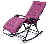 HFERTSCN Chaise à Bascule d'été Rocking Rocking for Balcony Garden Leisure Relax Chaise Lazy Chaise Lounge Chaise Pliante Chaise Adult Office Outdoor Nap Reclin (Style E) FANDIAO