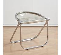 HFERTSCN Chaise Acrylique Transparent Pliable selles de Sauvetage d'espace Moderne pour la Maison sans Assemblage nécessaire Conception Gris élégante pour Le Salon et Le Bureau Utilisation FANDIAO