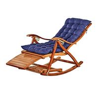 HFERTSCN Chaise de gravité zéro, Lourde en Bambou inclinable Pliant, Chaise à Bascule Pliable, Dossier incurvé en Bois Massif, Pliage réglable à 5 vites FANDIAO
