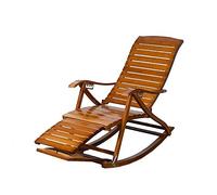 HFERTSCN Chaise de gravité zéro, remboursement Pliant, en Dossier incurvé en Bois Massif 5 Inclinaison de Loisirs réglable à Angle avec Repose-Pieds (A) FANDIAO