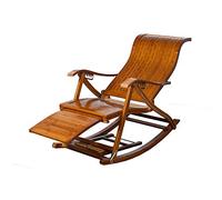 HFERTSCN Chaise de gravité zéro, remboursement Pliant, en Dossier incurvé en Bois Massif 5 Inclinaison de Loisirs réglable à Angle avec Repose-Pieds (b) FANDIAO