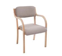 HFERTSCN Chaise de Salle à Manger en Bois Massif Moderne avec Armes à Accent rembourré Chaise Salon pour Cuisine Café de Bureau de Salon - Charge maximale 150kg de déminage en Dossier Beige FANDIAO