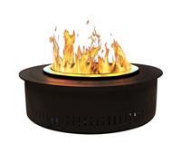 HFERTSCN Cheminée électrique cheminée à Vapeur d'eau, cheminée électrique en Retrait Rond avec télécommande, Chauffage de cheminée à Flamme réaliste à Double Couche (60 cm) FANDIAO