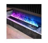 HFERTSCN Cheminée électrique Foyer atomisant en Retrait de la Vapeur d'eau de Flamme 3D, Touche/télécommande, Chauffage de cheminée à Flamme colorée (Grande) (Grande) FANDIAO