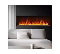 HFERTSCN Cheminée électrique Foyer atomisé 3D cheminée à Vapeur d'eau encastrée avec 7 Couleurs de Flamme et 5 Flammes de Flamme, Chauffage de cheminée Tactile/télécommande (Moyen) (Moyen) FANDIAO