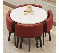 HFERTSCN Ensemble de Table à Manger Rouge pour Les magasins de réception de Bureau et Les réunions de Petites Tables Rondes pour Le Hall et Le Salon de l'hôtel d'affaires adaptés au Salon et à la