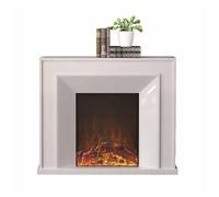 HFERTSCN Fiche électrique à Domicile avec cheminée en chêne, cheminée décorative à Flamme réaliste Autonome avec décoration télécommande (Blanc, s) FANDIAO