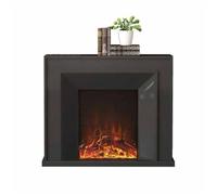 HFERTSCN Fiche électrique à Domicile avec cheminée en chêne, cheminée décorative à Flamme réaliste Autonome avec décoration télécommande (Noir, s) FANDIAO
