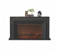 HFERTSCN Fiche électrique à Domicile avec Manteau en chêne, cheminée décorative réaliste à la LED indépendante avec décoration télécommande (Noir, L) FANDIAO