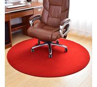 HFERTSCN Mat de Chaise Ronde Rouge, Protecteur de Plancher antidérapant antidérapant, Coureur de Roue Glide Facile, Tapis de Chaise de Bureau de 51 Pouces pour Bois Dur et Moquette FANDIAO