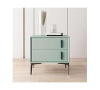 HFERTSCN Nightstand Table de Chevet élégant Table nause de Nuit carrée carrée en Bois Massif Table de Chevet Cuir PU Cuir avec 2 tiroirs Robe de Chevet métal mecs Noirs FANDIAO