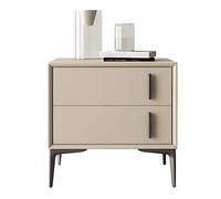 HFERTSCN Nightstand Table de Chevet élégant Table nause de Nuit carrée carrée en Bois Massif Table de lit en Cuir PU Cuir avec 2 tiroirs Robe de Chevet métal mecs Noirs FANDIAO