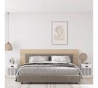 HFERTSCN Tableaux de Table de Tableaux d'armoires de lit 2 pcs Blancs 43x36x50 cm FANDIAO