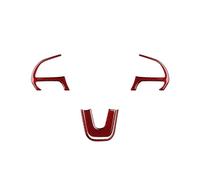 HFEWCVK Panneau de Volant de Voiture en Fiber de Carbone Souple, Autocollant intérieur adapté à Dodge Charger Challenger Durango 2015 - 2023, Accessoires de Garniture(Red)