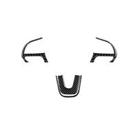 HFEWCVK Panneau de Volant de Voiture en Fiber de Carbone Souple, Autocollant intérieur adapté à Dodge Charger Challenger Durango 2015 - 2023, Accessoires de Garniture(Black)
