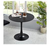 HFFAIWM Moderne Ronde Table De Salle à Manger 28.4" Hauteurs Table Tulipe Plateau MDF Cuisine Loisirs Table avec Socle Fou Salle De Séjour Table à Café(Size:70cm,Color:Noir)