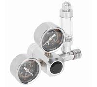 Hffheer Régulateur CO2 pour Aquariums Manomètre CO2 Double Aquarium Système CO2 à Pression réglable pour Plantes Aquatiques avec Compteur de Bulles et clapet Anti-Retour(G5 / 8)