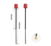HFFOZMD pour FlyFishRC pour antenne FPV Double Bande - 2,4/5,8 GHz LHCP (UFL/UFL) 40/95/145 mm | Drones Longue portée compatibles DJI O3(2PC Red 145mm)