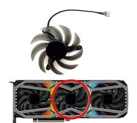 HFFOZMD Ventilateur de Remplacement pour Carte Graphique PNY, Compatible avec Les modèles GeForce RTX 3070, 3070ti, 3080, 3080ti, 3090 XLR8 Revel Epic-X RGB, Triple Ventilateur(Middle Fan)