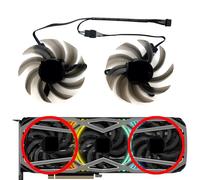 HFFOZMD Ventilateur de Remplacement pour Carte Graphique PNY, Compatible avec Les modèles GeForce RTX 3070, 3070ti, 3080, 3080ti, 3090 XLR8 Revel Epic-X RGB, Triple Ventilateur(Left Right Fan)