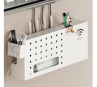 HFGHGDF Cache Box, Boîte de Rangement pour Routeur WiFi, Support Mural, Cache Box Internet, pour TV, Étagère Murale de Rangement pour Gestion des Câbles pour Décoration Murale(White)