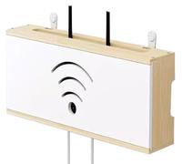 HFGHGDF Cache Box WiFi, Boite Rangement Routeur WiFi Cache par Faitement Le Boitier TV et Módem-Router, Bois Massif Box, Cable Management L'etagère (White)
