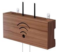 HFGHGDF Cache Box WiFi, Boite Rangement Routeur WiFi Cache par Faitement Le Boitier TV et Módem-Router, Bois Massif Box, Cable Management L'etagère (Brown)