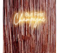 HFHungkeong But First Champagne - Panneau lumineux néon LED pour mariage, anniversaire, cuisine, bar, décoration murale - Cadeau pour amis et famille - Alimentation USB 5 V