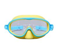 HFHungkeong Lunettes de natation pour 3 à 15 ans avec masque nasal, masque anti-buée Wide View Clear Swim Mask (bleu jaune)