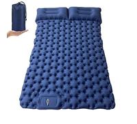 HFHungkeong Matelas de couchage autogonflant pour le camping, la plage, avec pompe à air à pédale et coussin intégré, convient pour la randonnée en plein air, matelas pour 2 personnes 196 x 125 cm