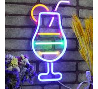 HFHungkeong Panneau néon en acrylique pour décoration murale ou fenêtre, éclairage LED à intensité variable pour cocktail, maison, pub, bureau, bar, studio, art, grotte d'homme, cadeau de fête