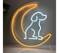 HFHungkeong Panneau néon LED 3D pour décoration murale en forme de chien, décoration murale en forme d'animal - Panneau lumineux néon pour chiot, chambre à coucher, salon, cadeau commémoratif