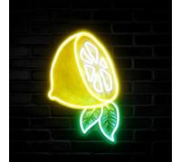 HFHungkeong Plaque de citron LED à intensité variable, décoration néon mignonne, applique murale en forme de fruit pour cuisine, bar, club, fête, magasin de fruits, restaurant, chambre à coucher