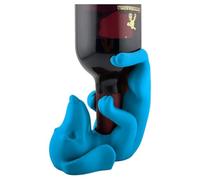 HFHungkeong Porte-bouteille de vin en forme de teckel, mignon et unique, décoration de comptoir de bar, cadeau original parfait pour les propriétaires d'animaux de compagnie (bleu clair)
