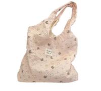 HFHungkeong Sac à provisions réutilisable de grande capacité avec imprimé et 2 poches intérieures, sac de transport en coton pour femme pour les courses, les voyages, les excursions, Purple Butterfly