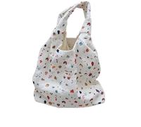 HFHungkeong Sac à provisions réutilisable de grande capacité avec imprimé et 2 poches intérieures, sac de transport en coton pour femme pour les courses, les voyages, les excursions, Dog Print, L