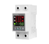 HFIGNIAHQ 220V 40/63A Adjustable Over Under Voltage Protective Device Din Rail Adjust Voltage Relay Current Protection Limit Voltmeter(40A)
