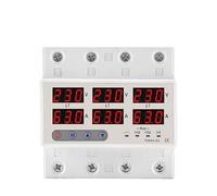 HFIGNIAHQ 3 Three Phase Voltage Current Relay Protector 63A 60A 220V 3P+N Over Under Voltage Relay Current Limiter Adjustable Protect(63A with N 3X120V)