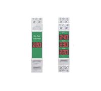 HFIGNIAHQ Din Rail Mount Single Protector Three Phase Voltage Meter AC 60-450V Mini Modular Voltmeter Gauge Indicator LED Digital Display Detector(3)